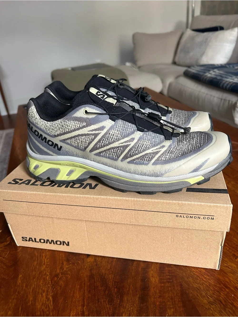 Salomon Men's Trail Shoes - Gray with Lime Highlights